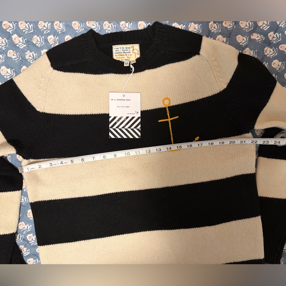 Sandrine Rose x Free People Karma Anchor Cashmere Sweater • Black/White • M NWT - Picture 5 of 5